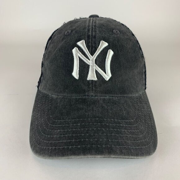 New York Yankees MLB Gray Black American Needle Relaxed Fit Strapback Hat - Picture 2 of 6